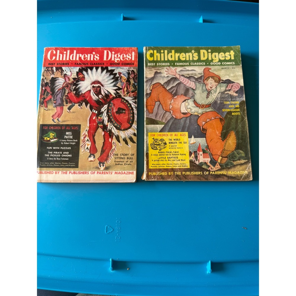 Vintage Childrens Digest Magazine Lot September 1955 March 1957 Rikki-Tikki-Tavi